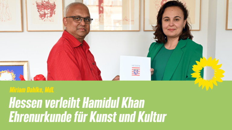 Hessen verleiht Hamidul Khan Ehrenurkunde für Kunst und Kultur – Auszeichnung für Engagement im Frankfurter Kulturbetrieb
